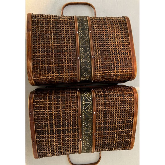 Wooden Vintage Unique Handbag With Metal Latch Purse - Picture 6 of 12